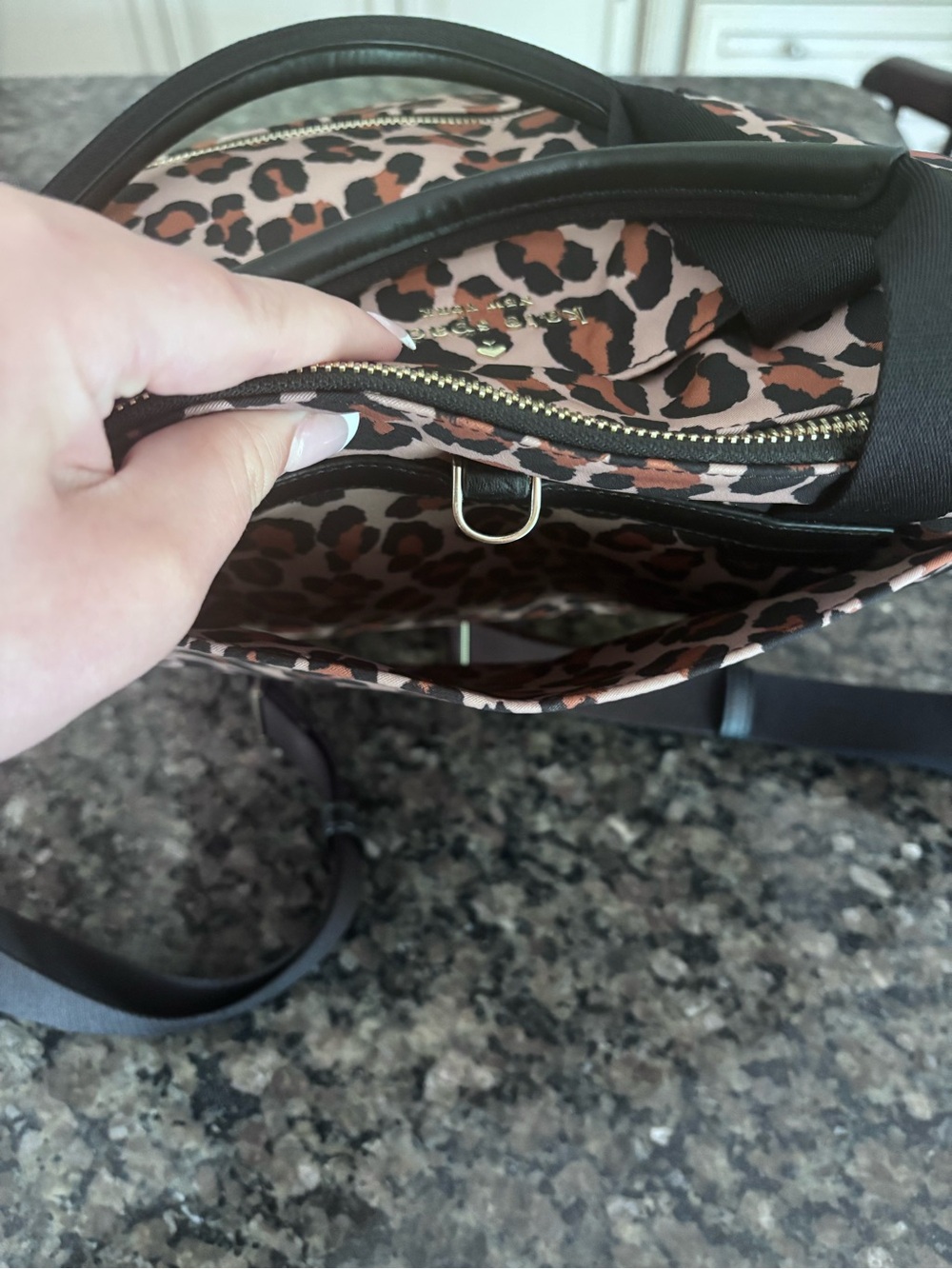 Kate Spade Chelsea Spotted Leopard Large Convertible Backpack - Picture 5 of 7